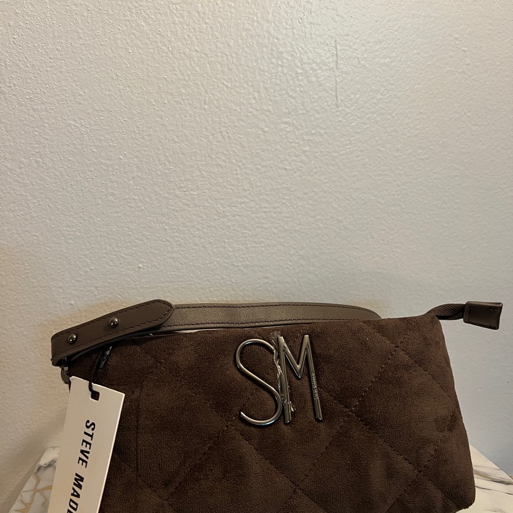 Steve Madden Brown Quilted Clutch
